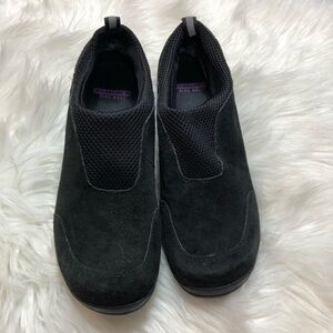 Nine West Cloud 9 Black Suede size 10 Slip On All Weather Comfort Clogs Mule
